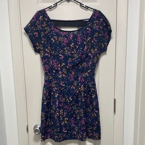 Lush Navy Floral Dress